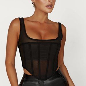Delaney Corset Bustier - Black